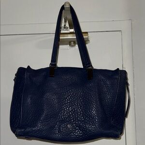 Vince Camuto Deep Navy Pebbled Leather Shoulder Bag